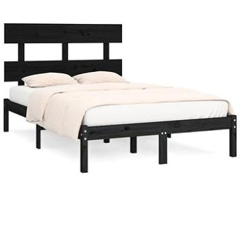Rám postele černý masivní dřevo 160 × 200 cm, 3104687 (3104687)