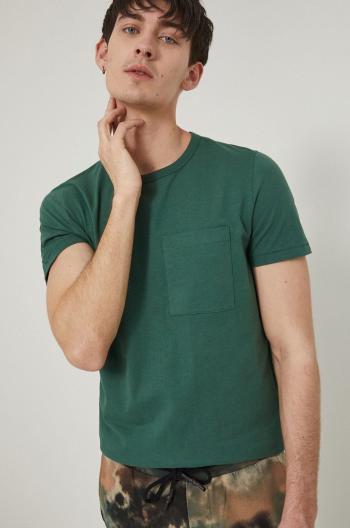 Bavlněné tričko Medicine zelená barva, hladké