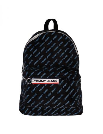 Tommy Hilfiger Tommy Jeans pánský černý batoh s nápisy LOGO TAPE BACKPACK