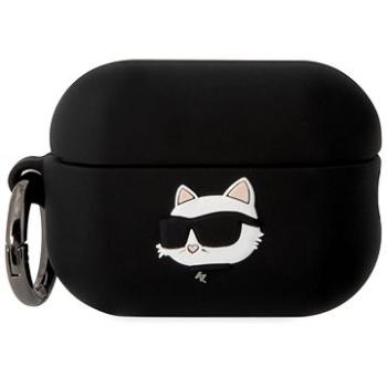 Karl Lagerfeld 3D Logo NFT Choupette Head Silikonové Pouzdro pro Airpods Pro 2 Black (KLAP2RUNCHK)