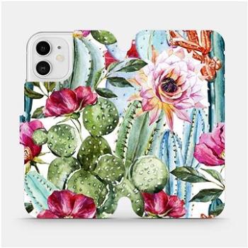 Flipové pouzdro na mobil Apple iPhone 12 - MG09S Kaktusy a květy (5903516374687)