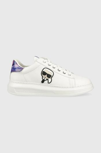 Kožené sneakers boty Karl Lagerfeld KL52533 KAPRI MENS bílá barva