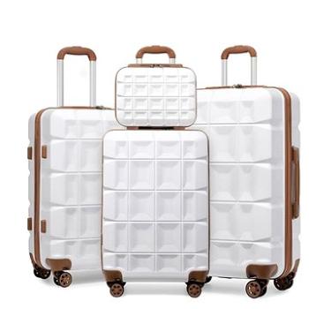 Kono Sada 4 cestovních kufrů 2292 Bílá S M L  (K2292L-BK-13/20/24/28)