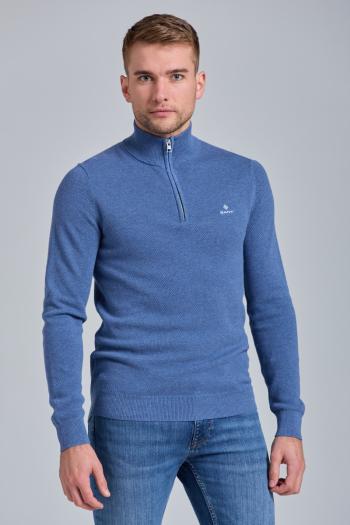 SVETR GANT COTTON PIQUE HALF ZIP modrá XL