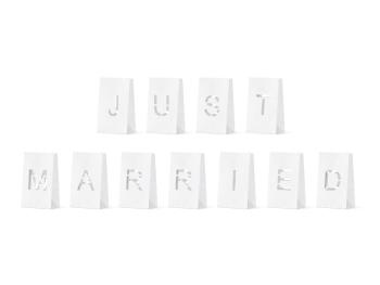 PartyDeco Papírové lucerny - Just Married 11 ks