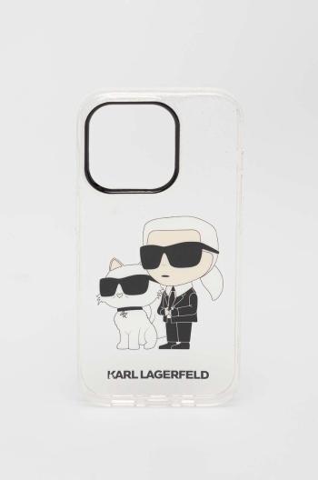 Obal na telefon Karl Lagerfeld iPhone 14 Pro 6,1" pruhledná barva