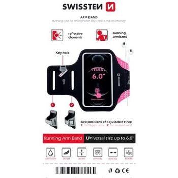 Swissten Armband Case vel. 6.0" růžové (32903600)