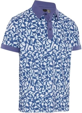 Callaway Birdseye View Allover Print Mens Bijou Blue L Polo košile