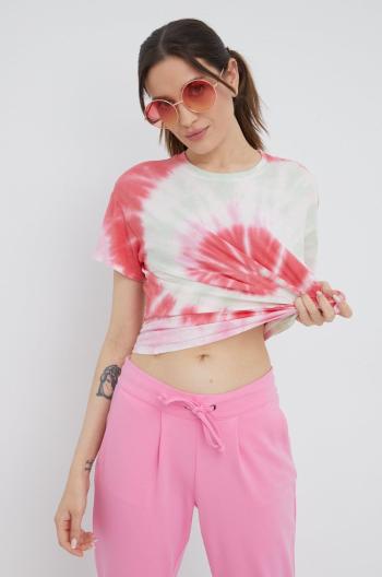 Bavlněné tričko JDY růžová barva