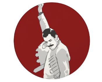 Tácek na nápoje kulatý Freddie Mercury
