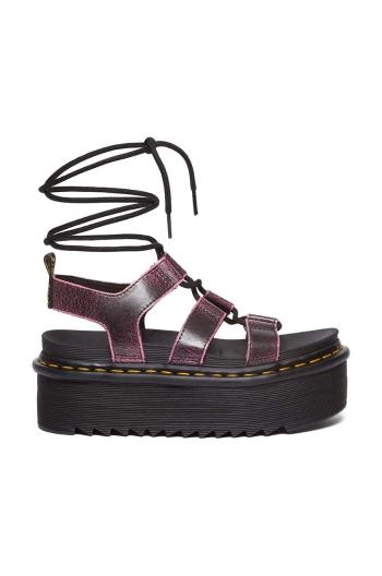 Kožené sandály Dr. Martens Nartilla XL dámské, růžová barva, na platformě, DM31540379