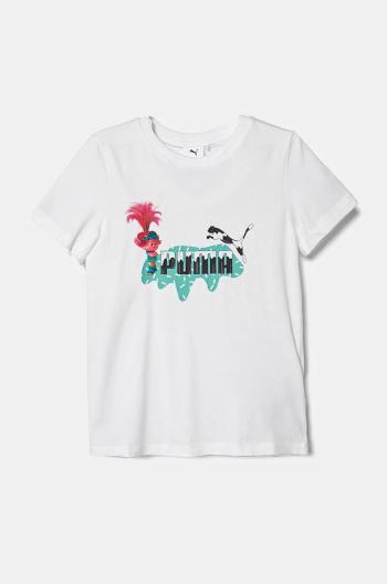 Dětské bavlněné tričko Puma X TROLLS Tee bílá barva, s potiskem, 627376