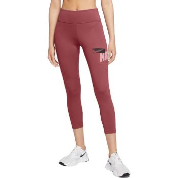 Nike ONE CROPPED GRAPHIC Dámské sportovní legíny, růžová, velikost L