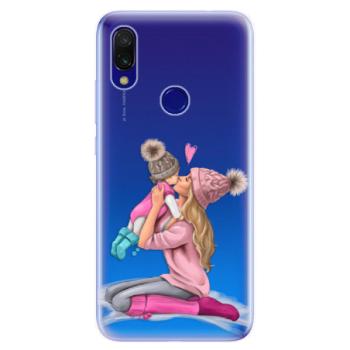 Odolné silikonové pouzdro iSaprio - Kissing Mom - Blond and Girl - Xiaomi Redmi 7