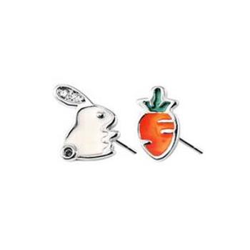 NUBIS® Dětské stříbrné náušnice králík s mrkví - DN-0047