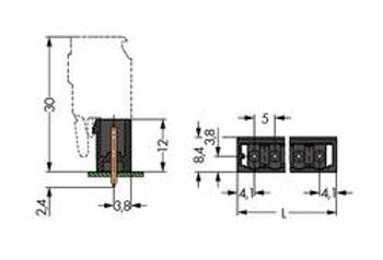 Konektor do DPS WAGO 231-138/001-000/105-604, 43.20 mm, pólů 8, rozteč 5 mm, 100 ks