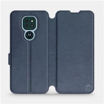 Kožené flip pouzdro na mobil Motorola Moto G9 Play - Modré -  Blue Leather (5903516382880)