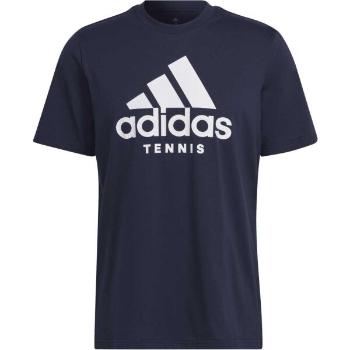 adidas TNS LOGO T Pánské tenisové tričko, tmavě modrá, velikost L