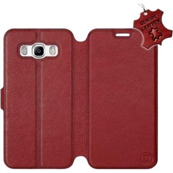 Flip pouzdro na mobil Samsung Galaxy J5 2016 - Tmavě červené - kožené -   Dark Red Leather (5903226518135)