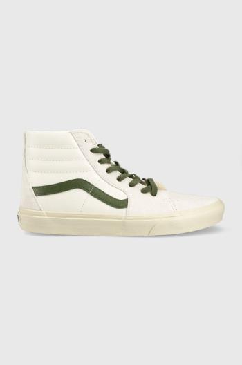 Kožené kecky Vans Sk8-hi pánské, béžová barva