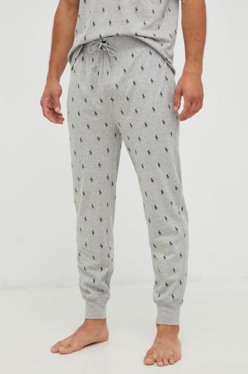 Bavlněné pyžamové kalhoty Polo Ralph Lauren šedá barva