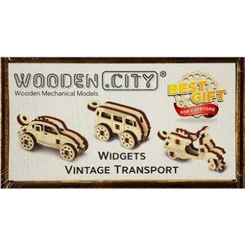 Wooden City 3D puzzle mini sada Widgets: Historická vozidla 35 dílků (WR327)