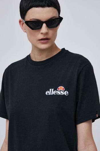 Bavlněné tričko Ellesse černá barva