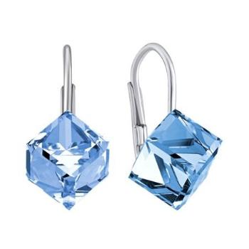 Silvego náušnice CUBE s krystalem Swarovski modré VSW029E