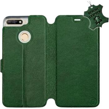 Flip pouzdro na mobil Honor 7A - Zelené - kožené -   Green Leather (5903226525751)