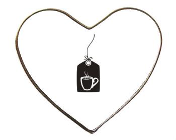 Magnet srdce kov Tea bag