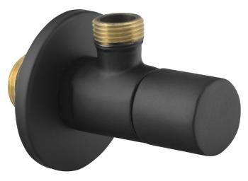 SAPHO Rohový ventil s rozetou, kulatý, 1/2"x 3/8" , černá mat SL015