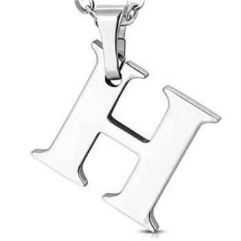 Šperky4U Ocelový přívěšek písmeno - iniciála H - OPP1706-H