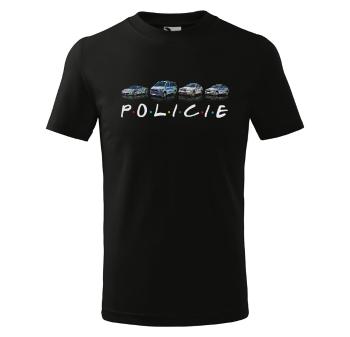 Tričko Policie – dětské (Velikost: 122, Barva trička: Černá)