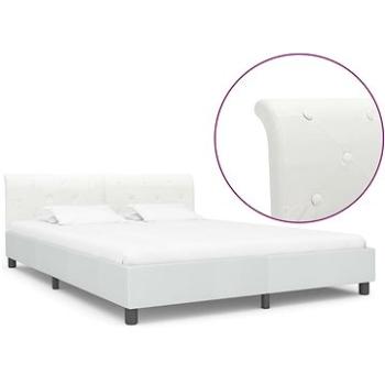 Rám postele bílý umělá kůže 160x200 cm (284874)