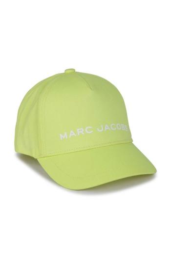 Dětská bavlněná čepice Marc Jacobs žlutá barva, s potiskem