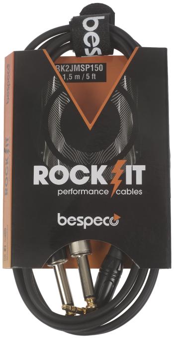 Bespeco ROCKIT Interlink Cable Jack 3,5 TRS M 90° - 2x Jack TS 1,5 m