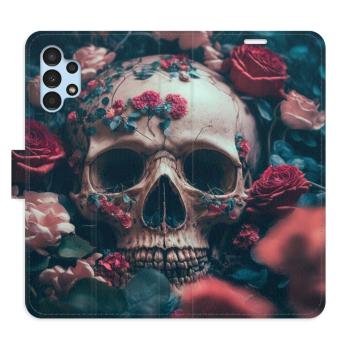 Flipové pouzdro iSaprio - Skull in Roses 02 - Samsung Galaxy A13 / A13 5G