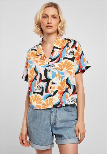 Urban Classics Ladies AOP Satin Resort Shirt magicmangoabstract - XL