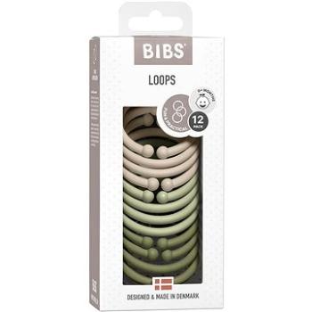 Bibs kroužky Loops 12ks Vanilla/Sage/Olive (0367203)