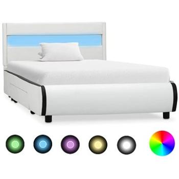 Rám postele s LED světlem bílý umělá kůže 90x200 cm (284966)