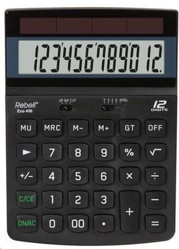 REBELL kalkulačka - Eco 450 - černá, RE-ECO 450