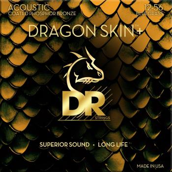 DR Strings Dragon Skin+ Coated Phosphor Bronze Bluegrass 12-56 Struny pro akustickou kytaru