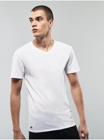 Sada tří bílých pánských basic triček Lacoste
