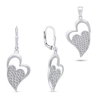 Brilio Silver Romantický stříbrný set šperků SET206W (přívěsek, náušnice)