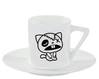 Espresso hrnek s podšálkem 100ml Sad kitty