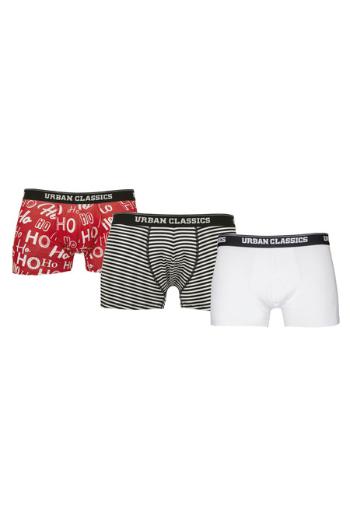 Urban Classics Boxer Shorts 3-Pack hohoho aop+blk/wht+wht - XXL