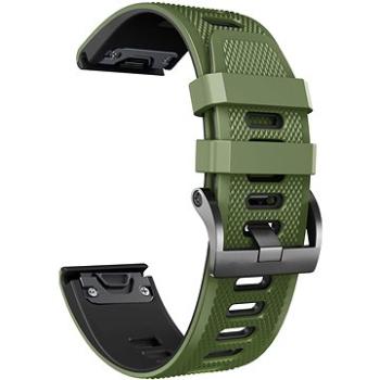 X-SITE silikonový pro Garmin QuickFit 26mm, zelenočerný (ERSQCKS-015AGB26)