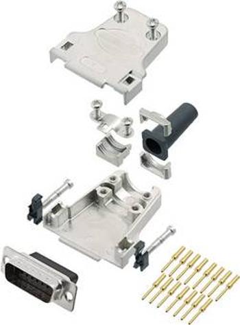Sada D-SUB kolíkové lišty encitech DTZF15-DBCP-K, 180 °, pólů 15, krimpované připojení, 1 ks