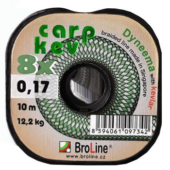 Broline pletená šňůra carp kev green - 0,09 mm 10 m