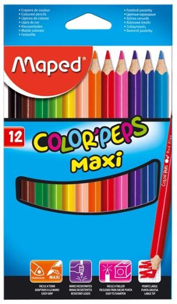 Pastelky Maped Maxi trojhranné Colorpeps 12ks